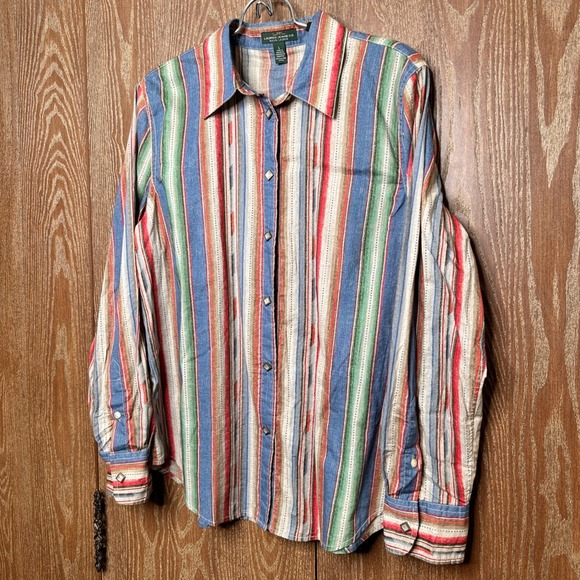 Ralph‎ Lauren Western Diamond Pearl Snap Button Navajo Large Aztec Indian Cowboy - Picture 2 of 8